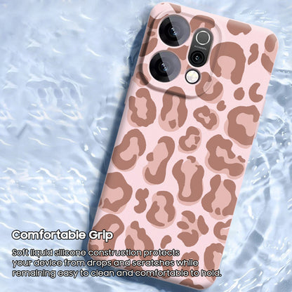 Leopard Print Liquid Silicone Lanyard Case with MagSafe