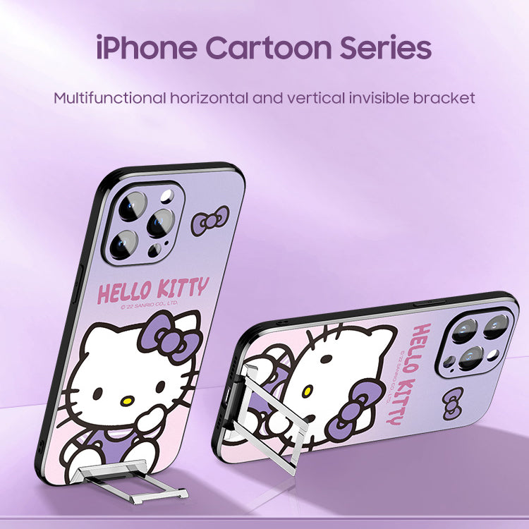 iPhone Invisible Bracket Series | "Hello Kitty" Cartoon Matte Phone Case