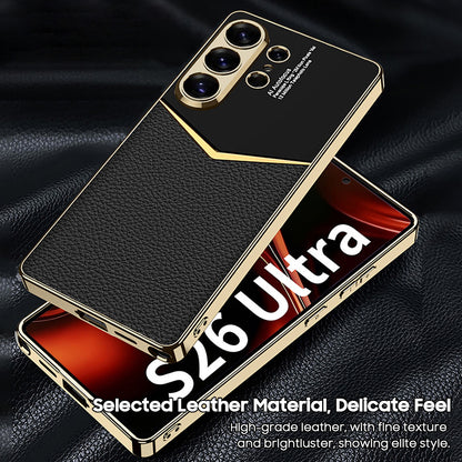 Fashionable Electroplated Stitching Leather Case