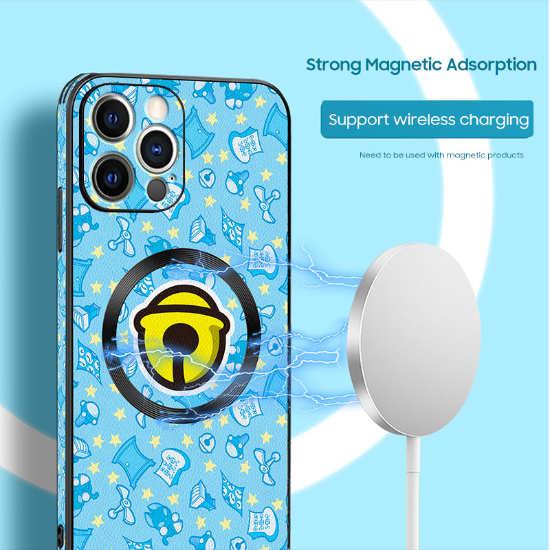 iPhone MagSafe Series | "Doraemon Cartoon" Leather Phone Case