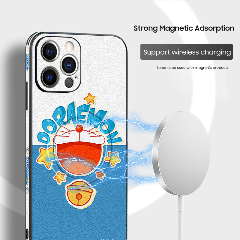 iPhone MagSafe Series | "Doraemon Cartoon" Leather Phone Case