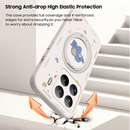 Baby Elephant Liquid Silicone Lanyard Case with Bracket