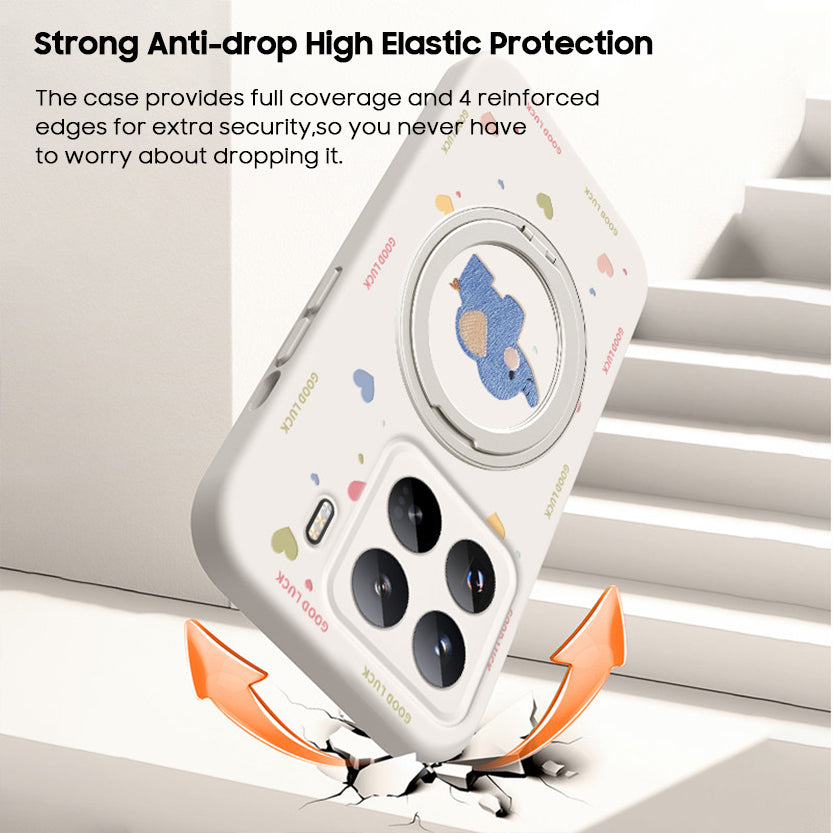 Baby Elephant Liquid Silicone Lanyard Case with Bracket