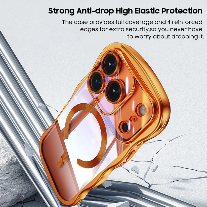 Wave-Patterned Electroplated Case with MagSafe