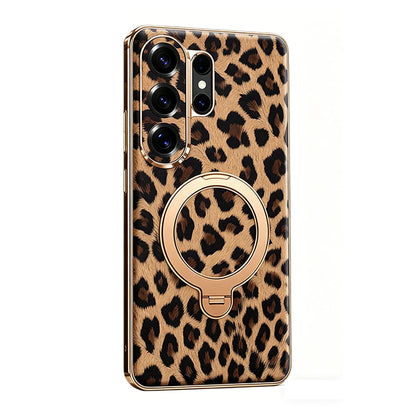 Leopard Print Electroplated Case with MagSafe