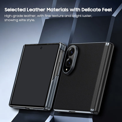 Full-Coverage Hinged Protective Electroplated Leather Case