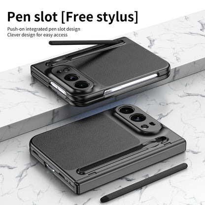 Premium Leather Texture Foldable Case with Pen Slot