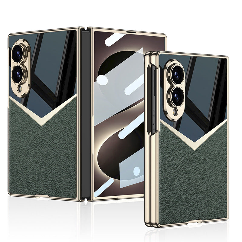 Fashionable Electroplated Stitching Leather Case