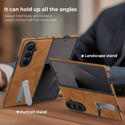 Folding Stand Business Leather Case