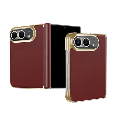Full-Coverage Hinged Protective Electroplated Leather Case