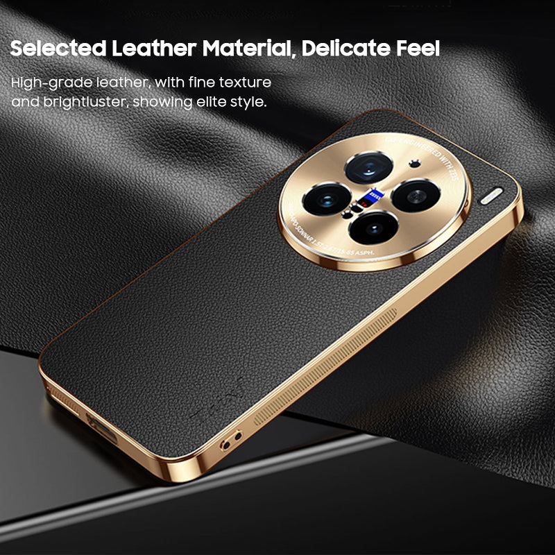 Electroplated Gold-Edged Leather Case