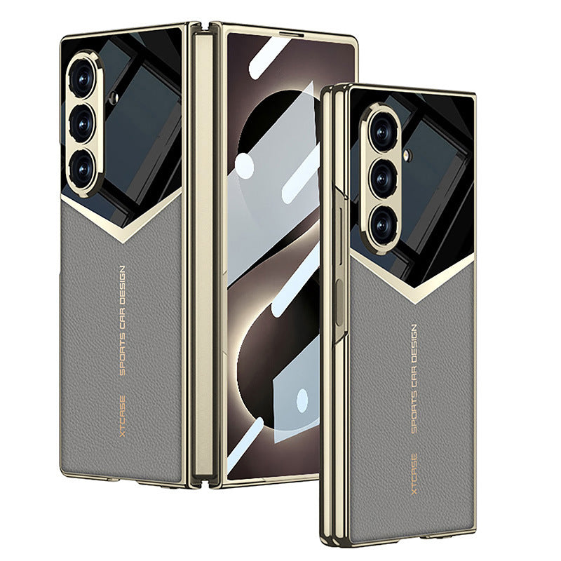 Fashionable Electroplated Stitching Leather Case