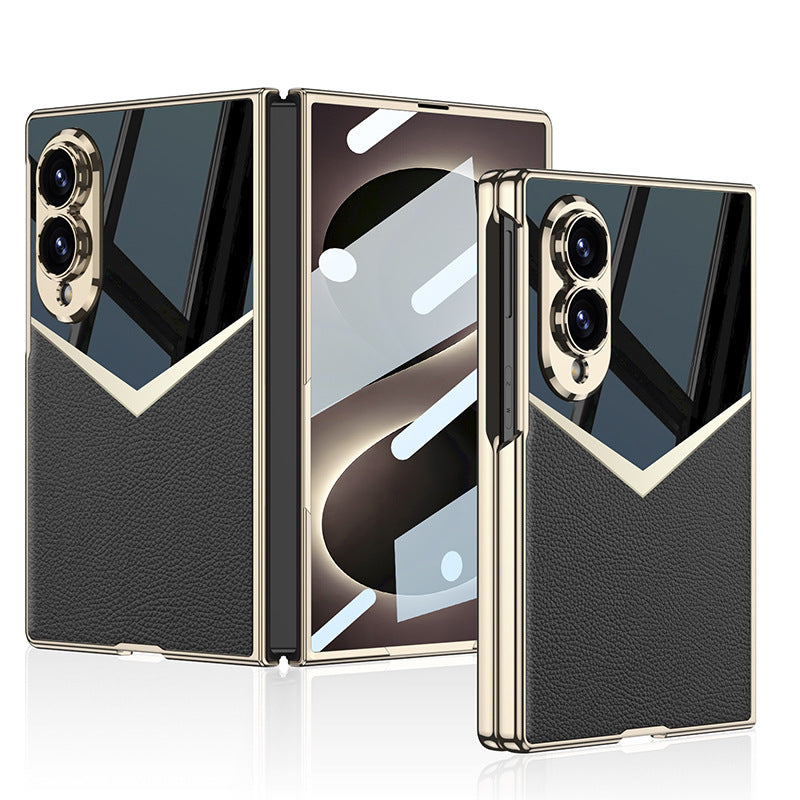 Fashionable Electroplated Stitching Leather Case