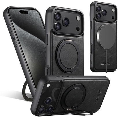 360° Rotating kickstand Leather Case with MagSafe