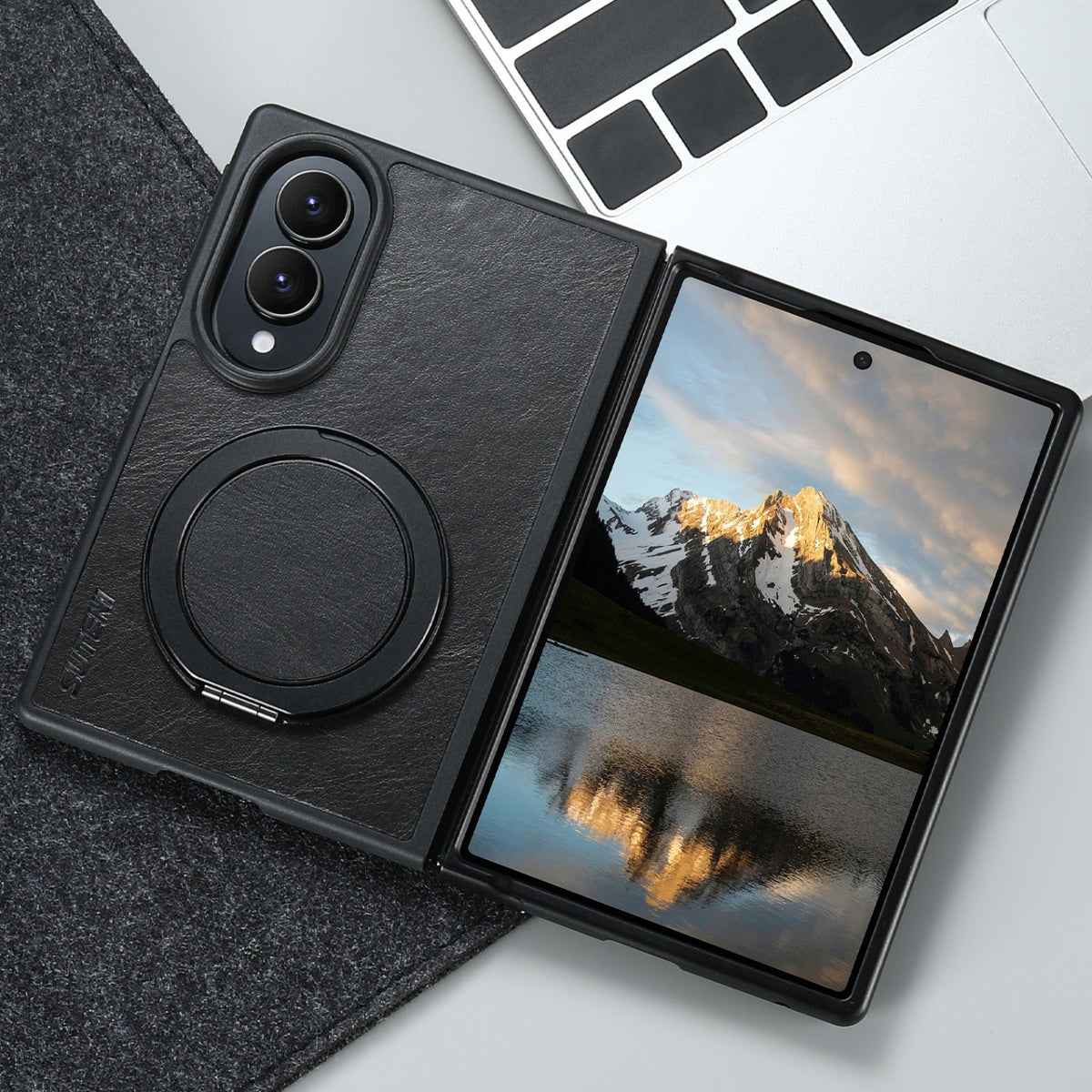 360° Rotating Kickstand Leather Case with MagSafe