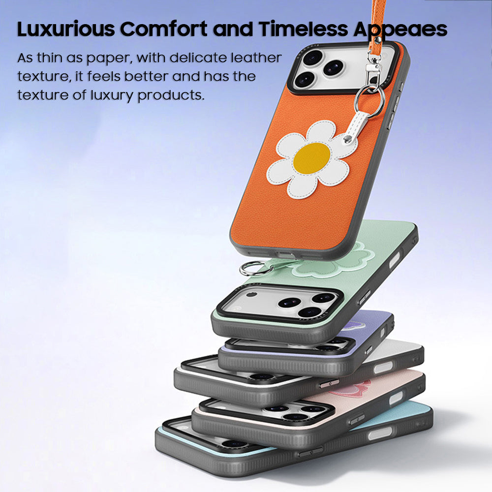 Small Fresh Leather Case with Lanyard