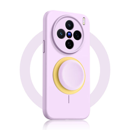 Solid Color Liquid Silicone Case with Kickstand