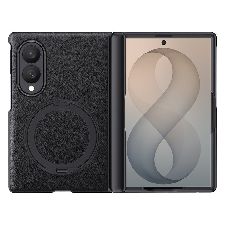 Premium Leather Cover with Magnetic Ring Kickstand