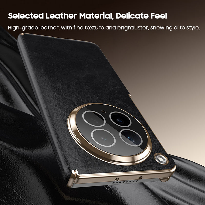 Oil-Waxed Leather Rotating Bracket Case with MagSafe
