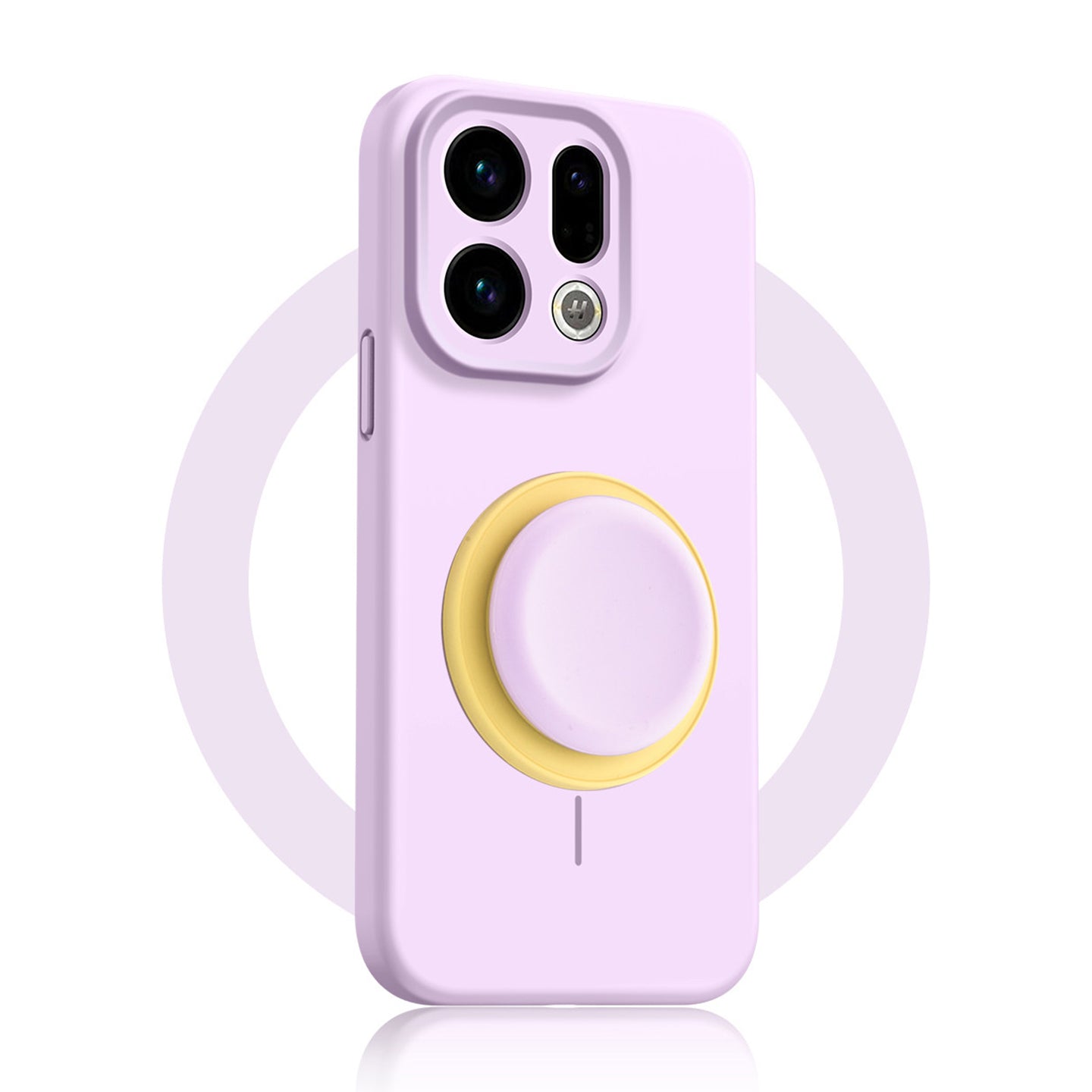 Solid Color Liquid Silicone Case with Kickstand