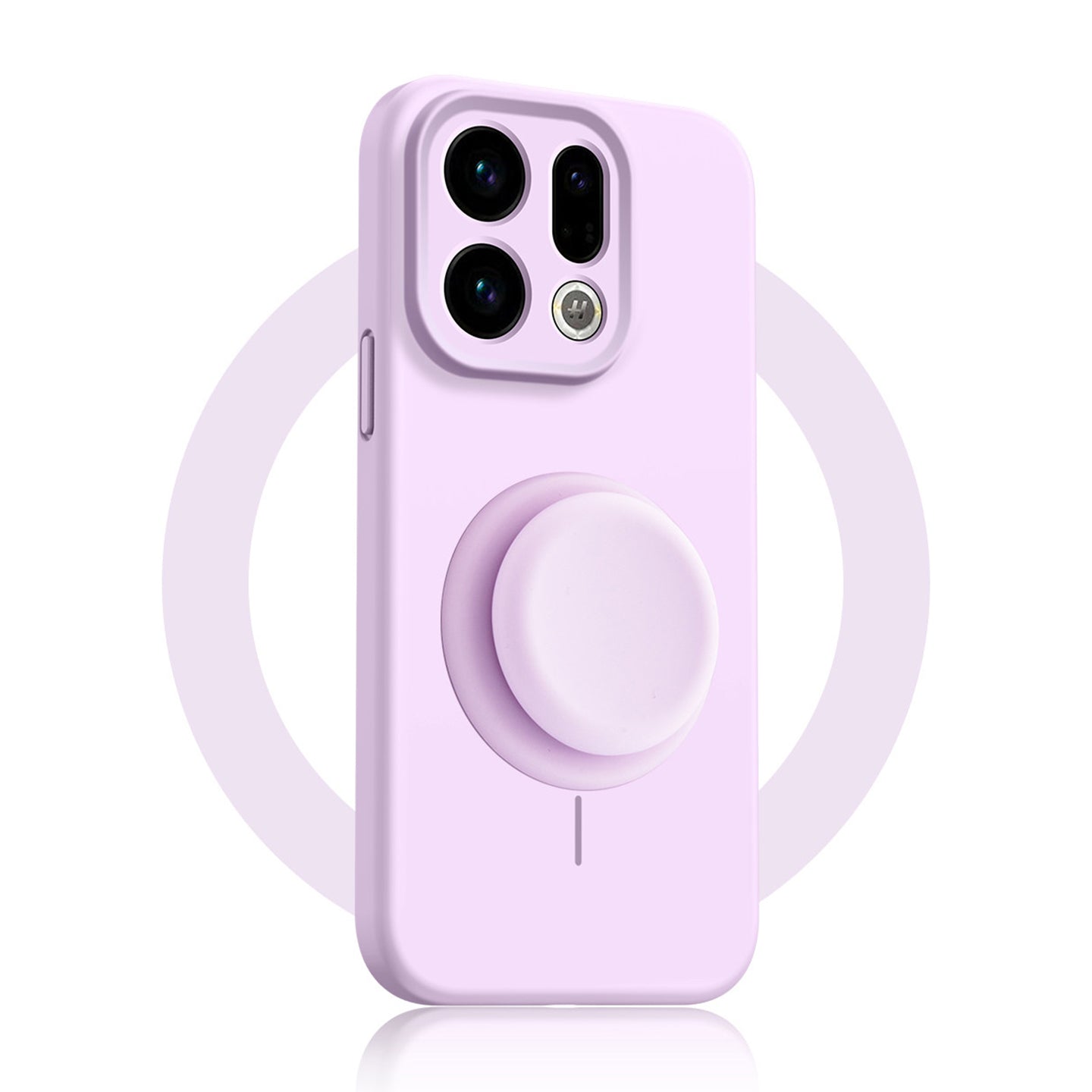 Solid Color Liquid Silicone Case with Kickstand