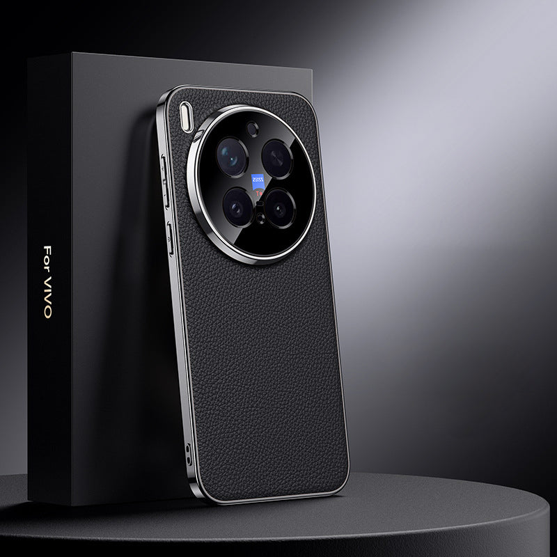 Electroplated Genuine Leather Pebbled Case