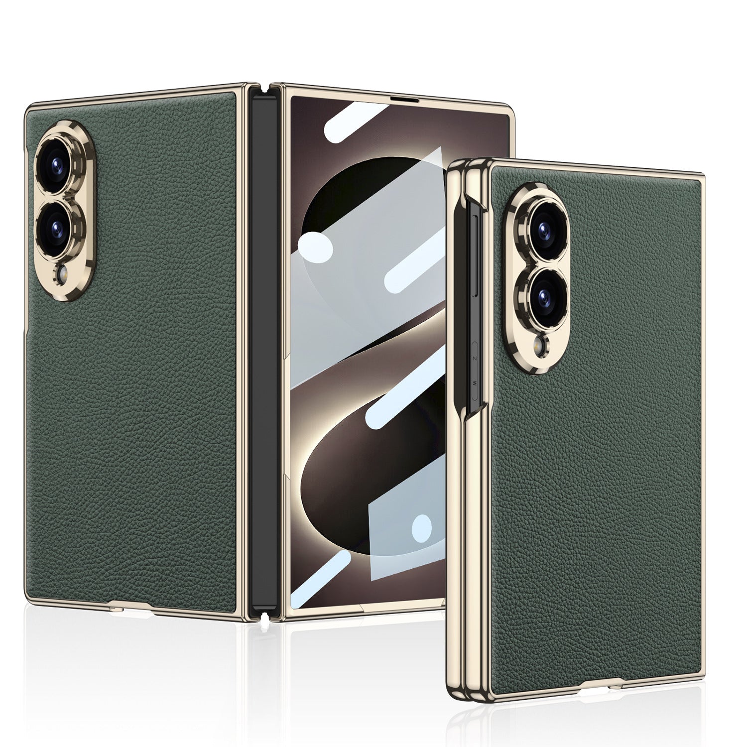 Folding Screen Electroplated Leather Case