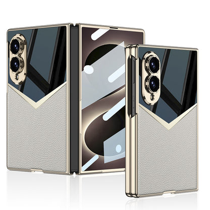 Fashionable Electroplated Stitching Leather Case