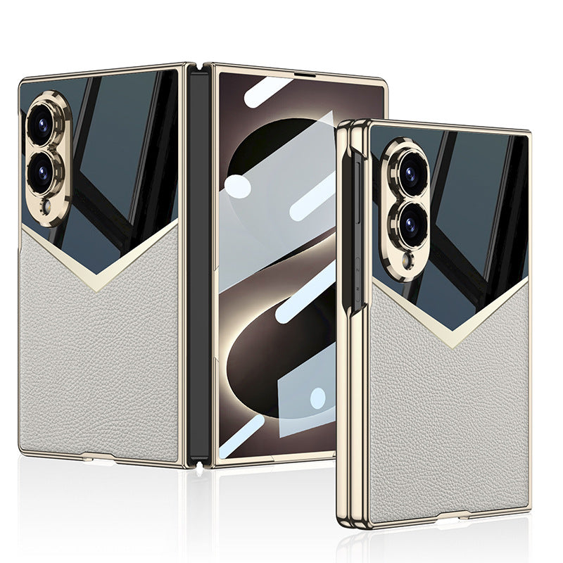 Fashionable Electroplated Stitching Leather Case
