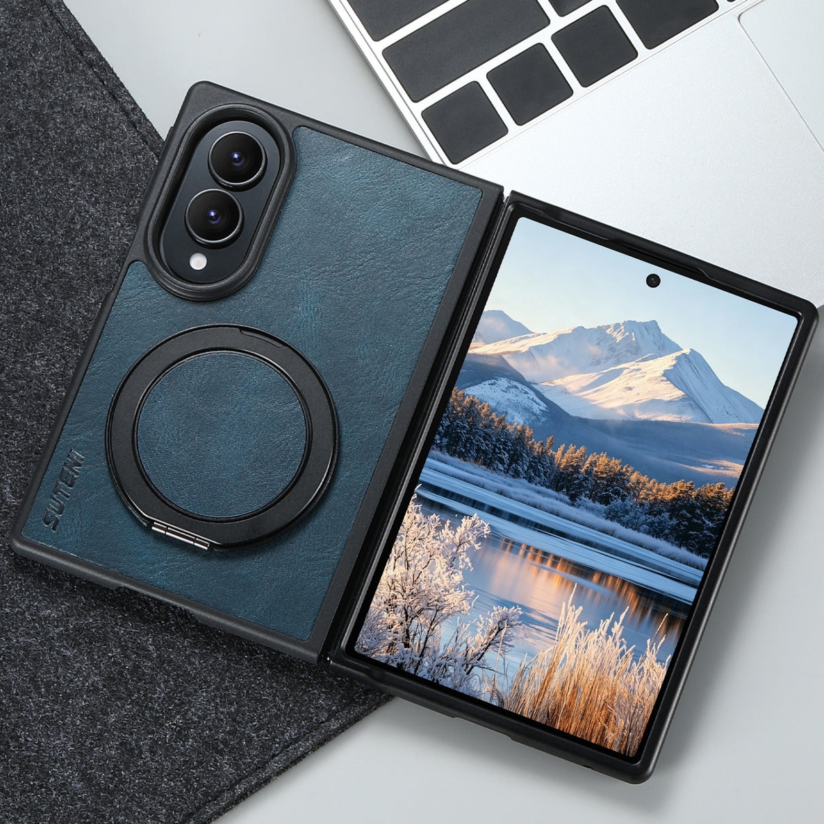 360° Rotating Kickstand Leather Case with MagSafe