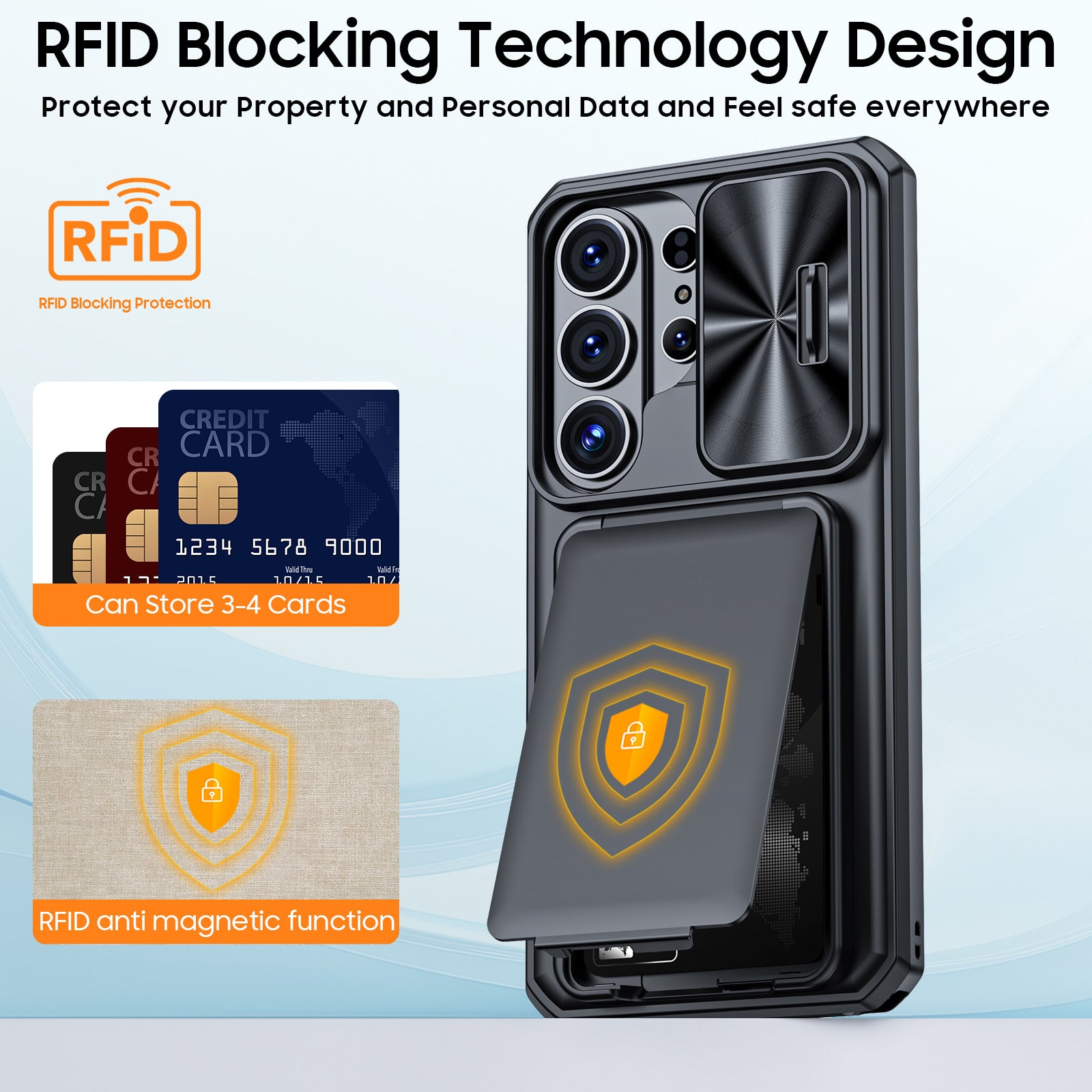 Sliding Window Lens Protective Card Holder Case