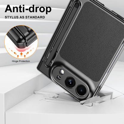 Premium Leather Texture Foldable Case with Pen Slot