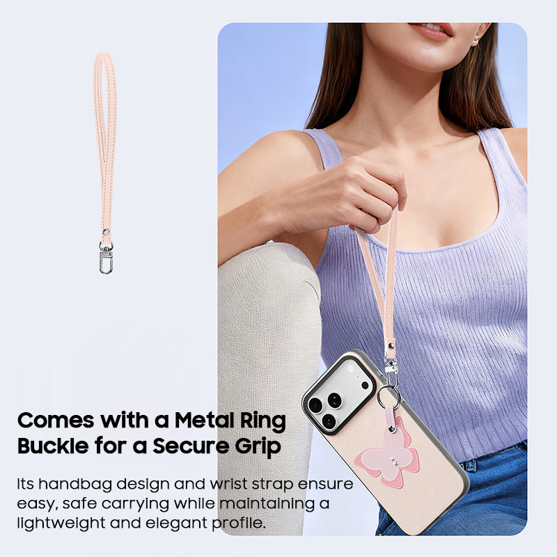 Small Fresh Leather Case with Lanyard