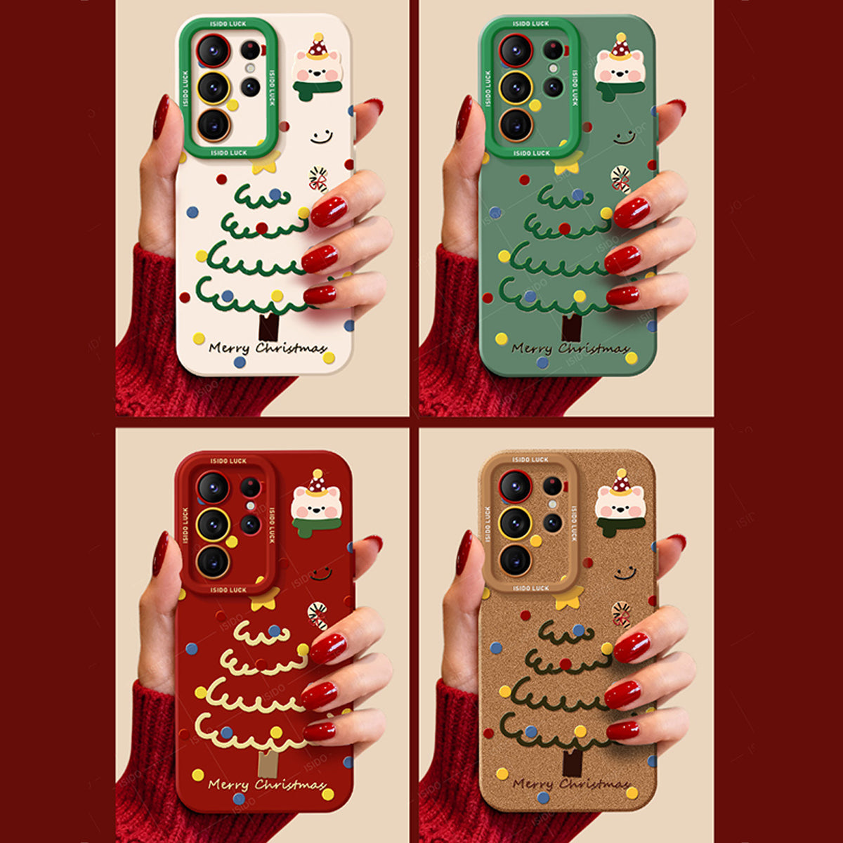 Christmas Tree Liquid Silicone Lanyard Case