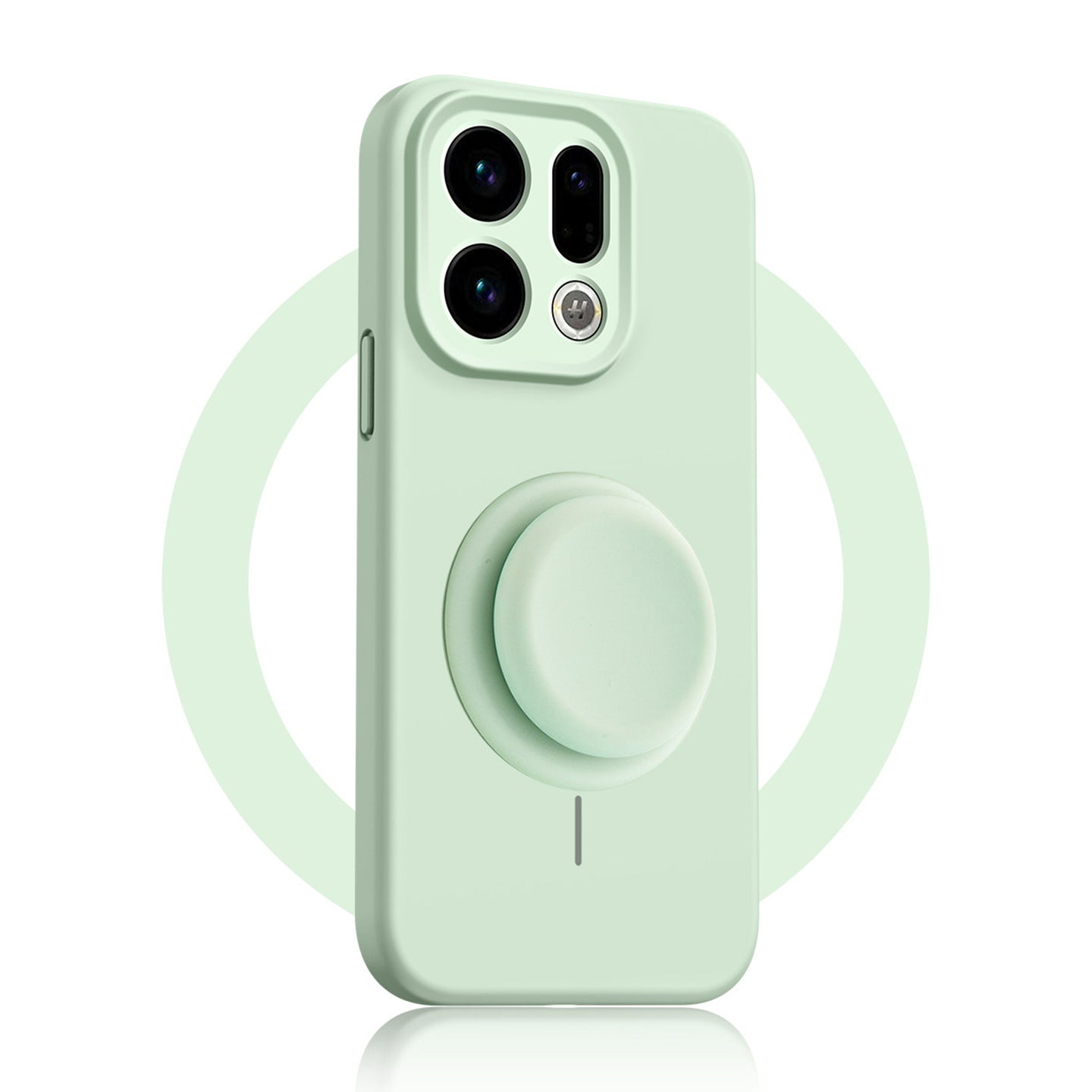 Solid Color Liquid Silicone Case with Kickstand