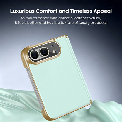 Full-Coverage Hinged Protective Electroplated Leather Case