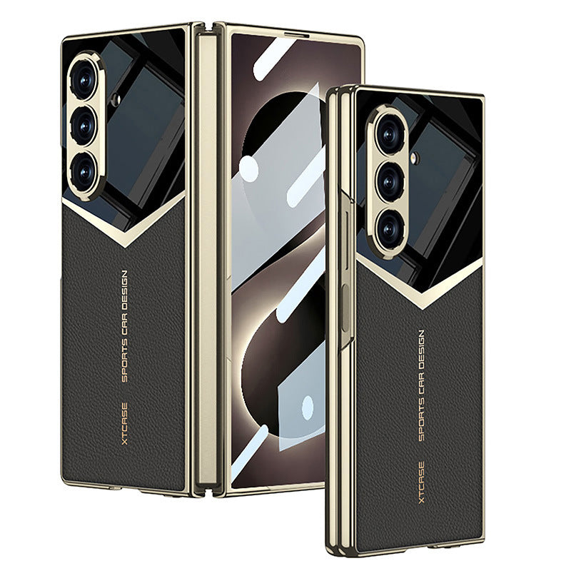 Fashionable Electroplated Stitching Leather Case