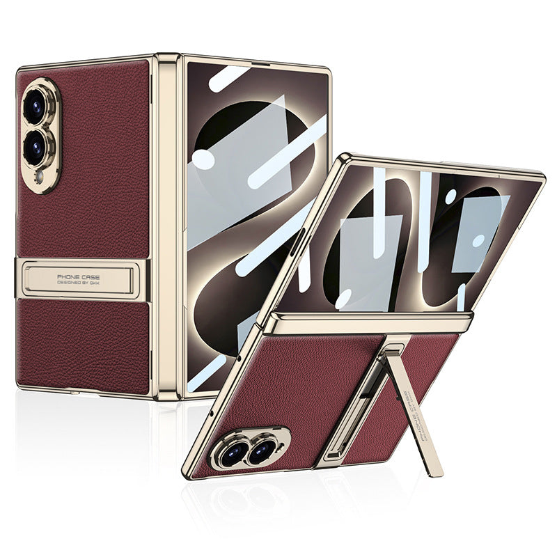 Folding Stand Business Leather Case
