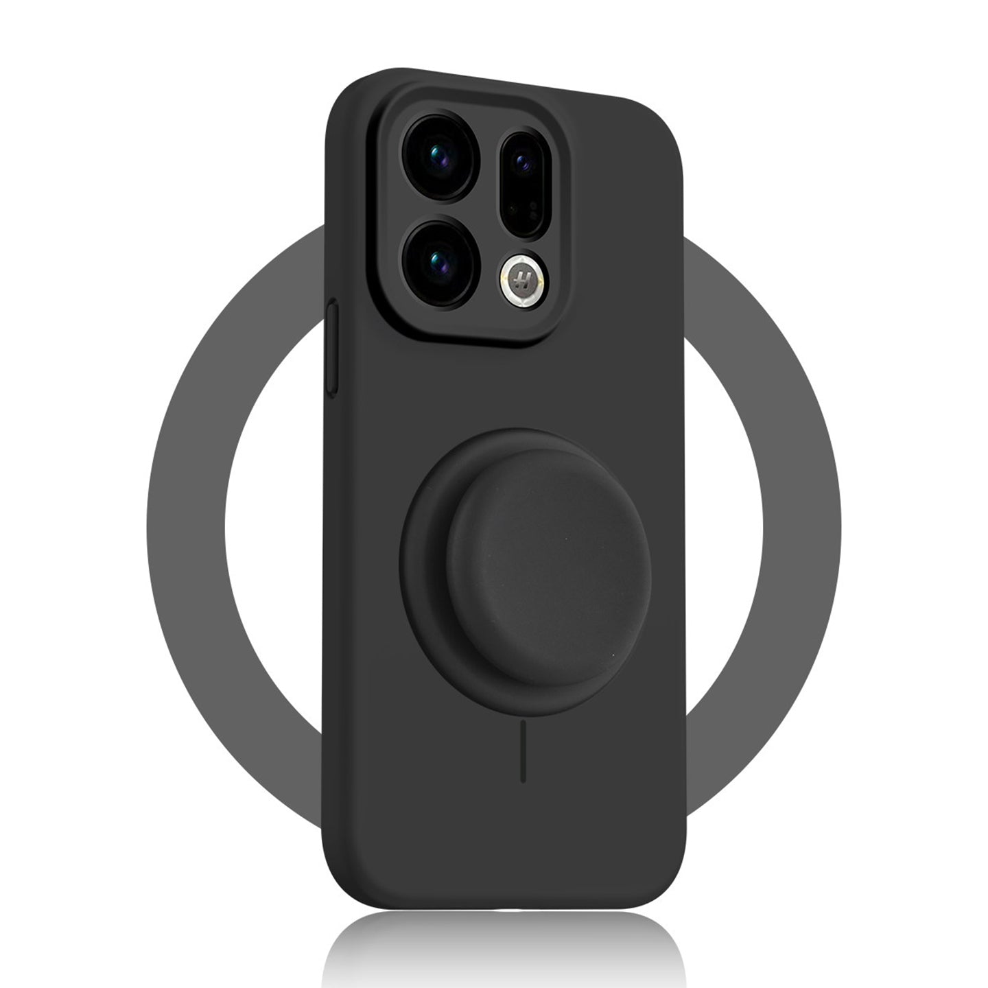 Solid Color Liquid Silicone Case with Kickstand