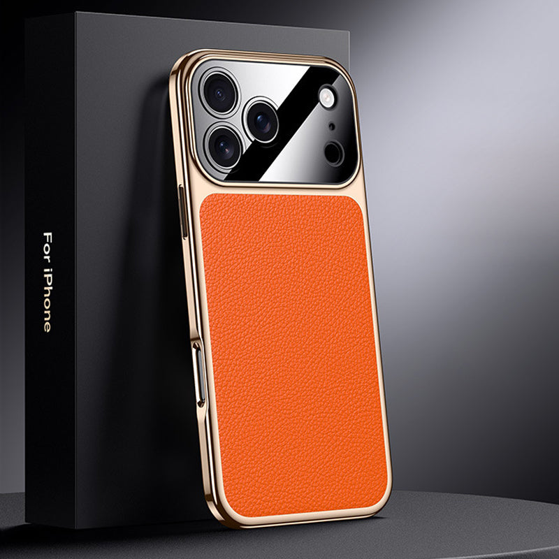 Electroplated Genuine Leather Pebbled Case