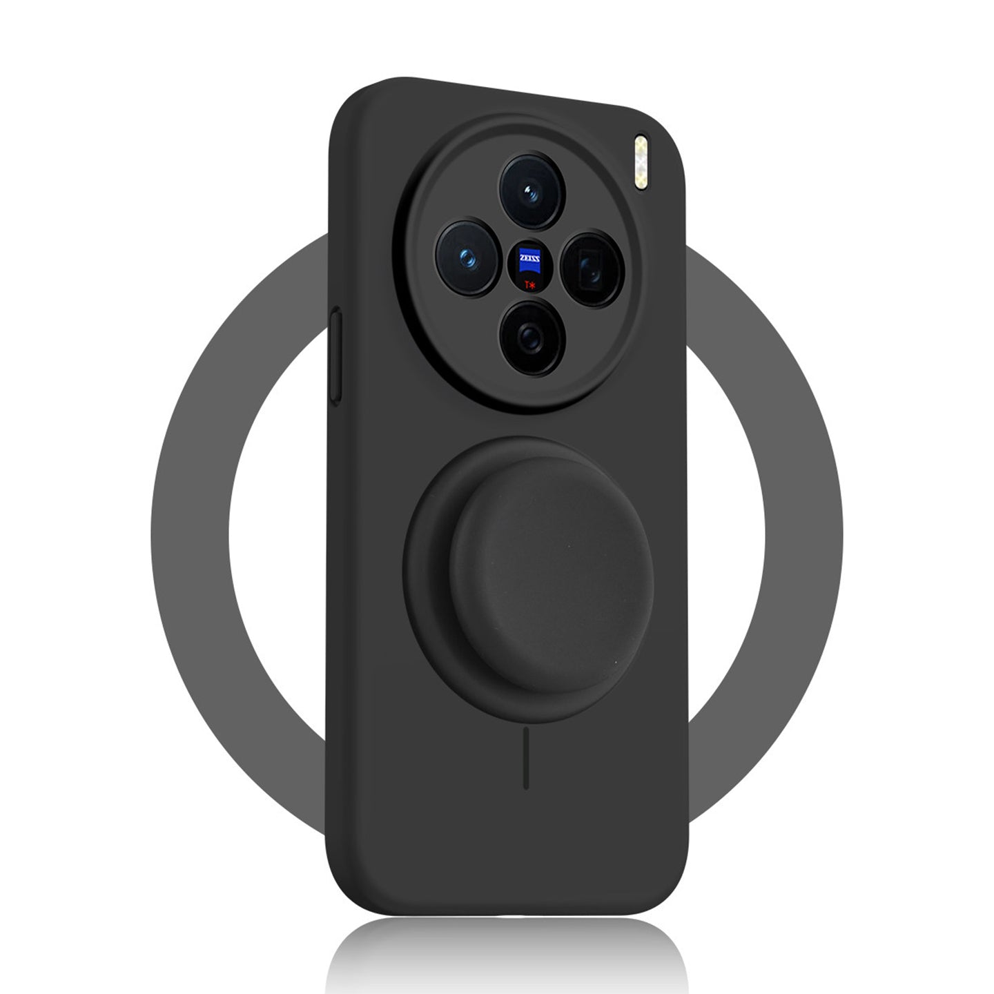 Solid Color Liquid Silicone Case with Kickstand