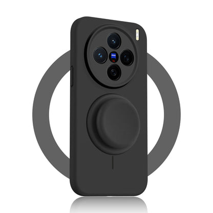 Solid Color Liquid Silicone Case with Kickstand