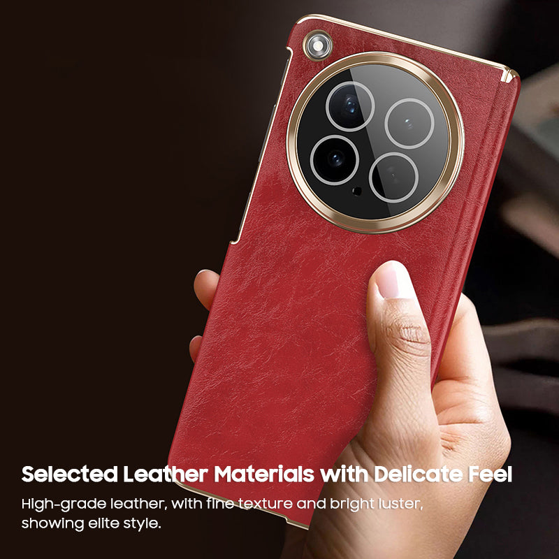 Oil-Waxed Leather Rotating Bracket Case with MagSafe