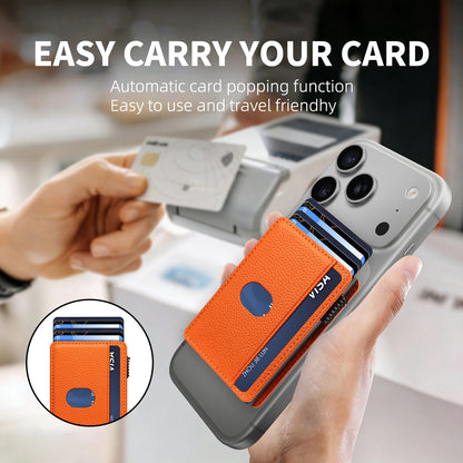 Lychee-Patterned Leather Magnetic Wallet