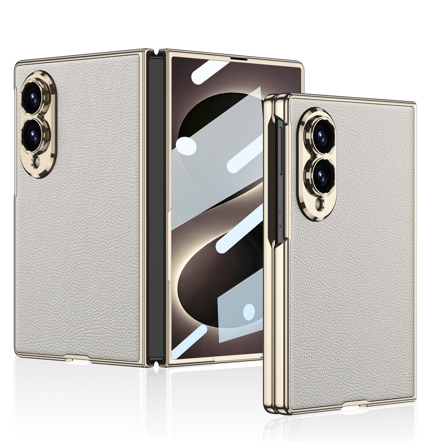 Folding Screen Electroplated Leather Case