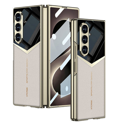 Fashionable Electroplated Stitching Leather Case