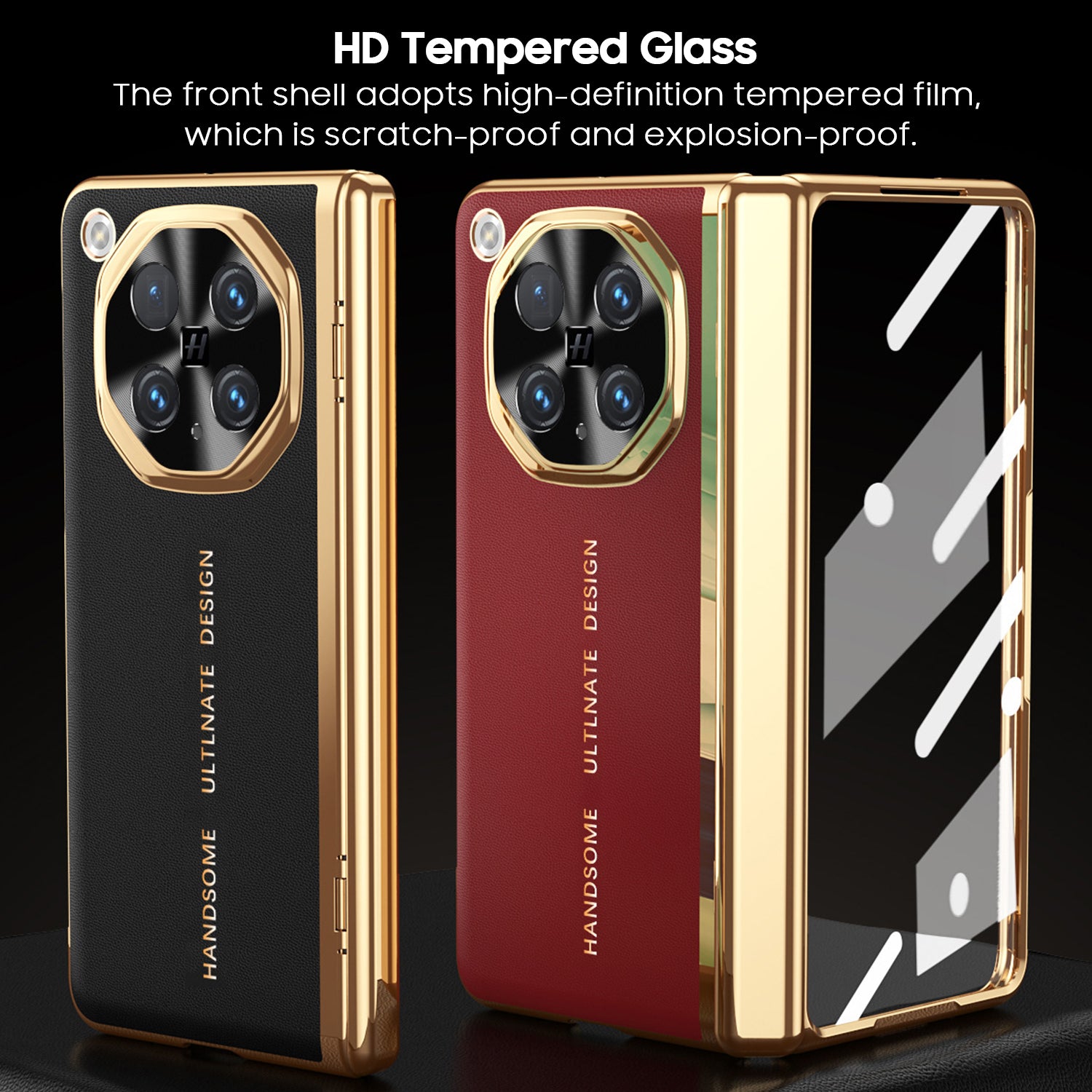 Electroplated Gold Edge Leather Case