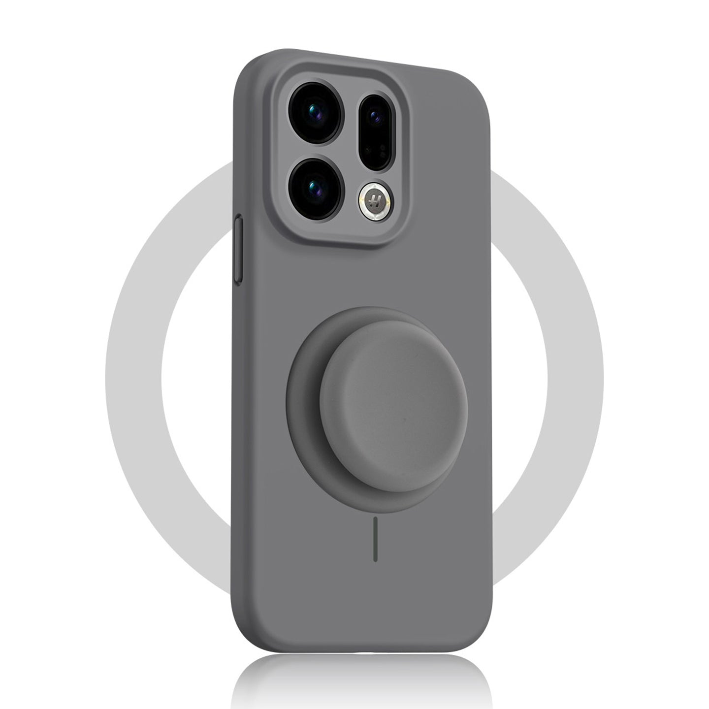 Solid Color Liquid Silicone Case with Kickstand