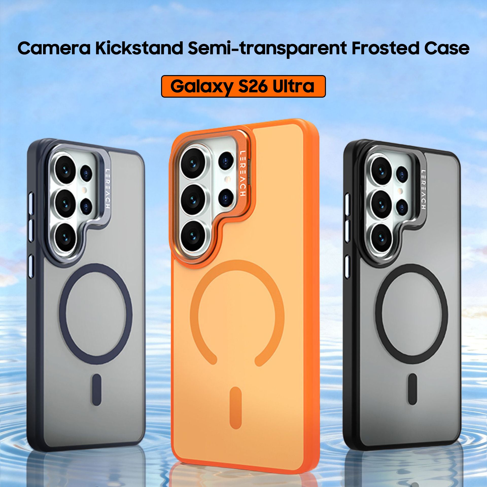 Camera Kickstand Semi-transparent Frosted Case
