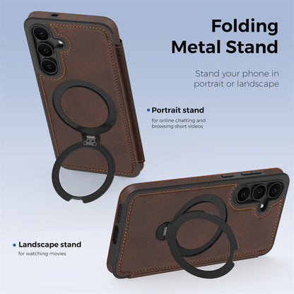 Rotating kickstand Leather Case with MagSafe